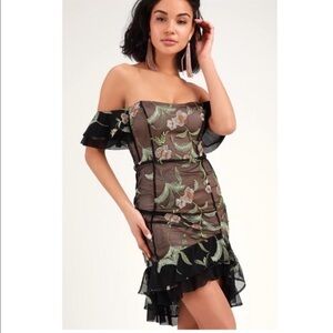 Ryse the label black floral dress large